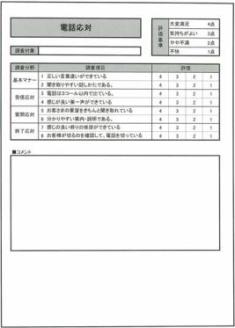 電話対応調査の調査表例